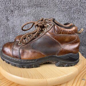 Vtg GBX Chukka Boots Mens Size 9.5 Brown Distressed Leather Suede Lace Up Ankle